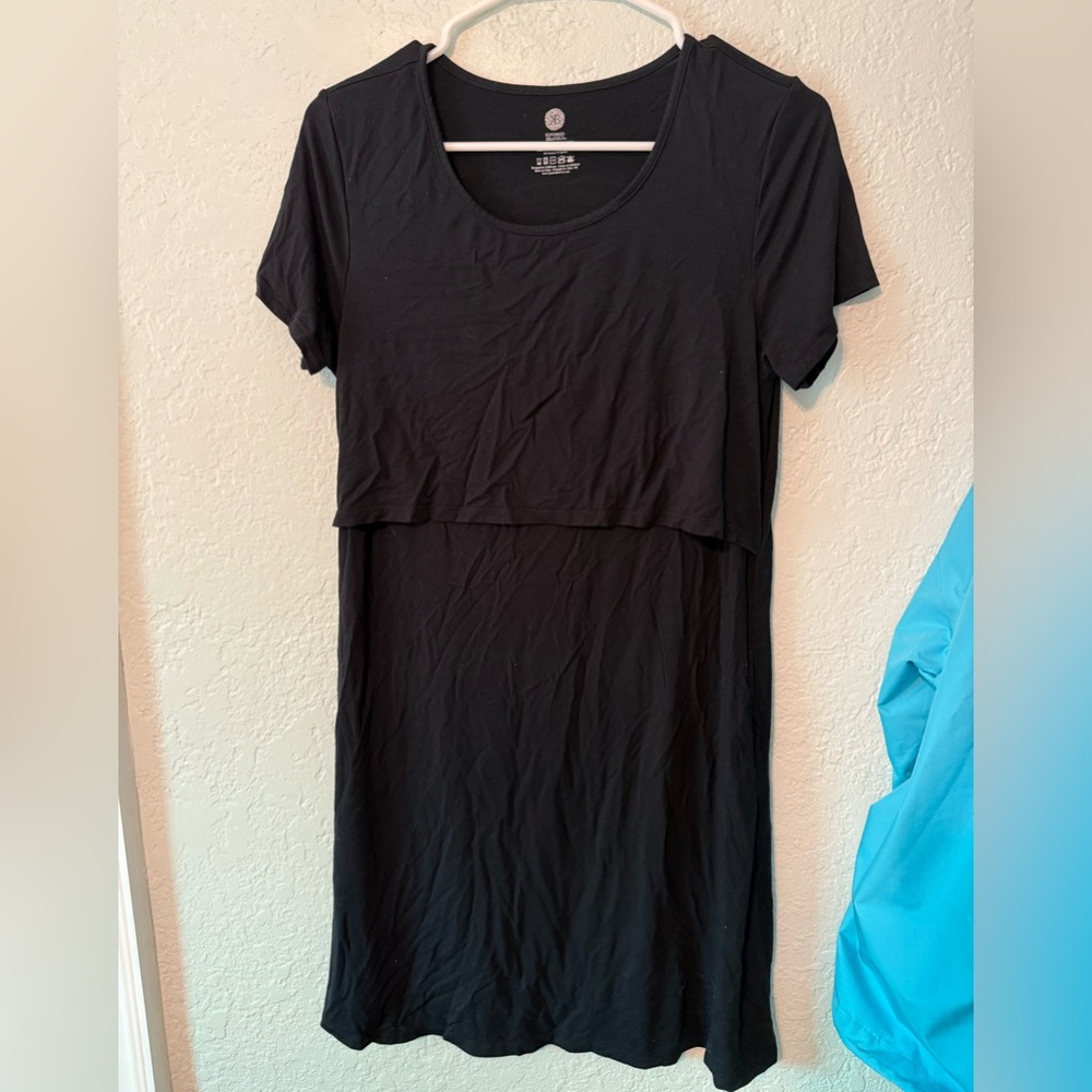 Kindred Bravely Eleanora Bamboo Maternity & Nursing Lounge Dress Stretch Knit